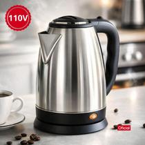 Chaleira Elétrica Jarra Térmica 110v Bule Com Tampa Inox Desliga Automático 1.8L