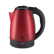 Chaleira Elétrica Lehavi 1,8L Inox Vermelha 127V Ferve Rápido Aquecimento