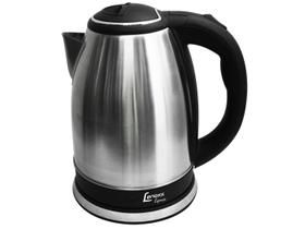 Chaleira Elétrica Lenoxx Express PCE211 Prateada 220V 1,8 Litros, Corpo em Inox, Desligamento Automático, Base Removível
