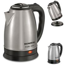 Chaleira Elétrica Mondial Pratic Inox Jarra De 2 Litros CE-06 Ferve Água P/ Chá Chimarrão leite em Pó