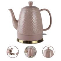 Chaleira Elétrica Porcelana Elegance Rosa 1,2L Base 360 Desligamento Automático Chaleira Elétrica Porcelana Elegance Rosa 1,2L Base 360 Desligamento Automático