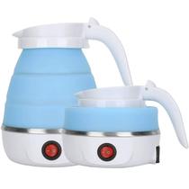 Chaleira Elétrica Portátil Dobrável de Silicone - Azul