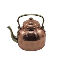 Chaleira em Cobre Bico Bronze Bule Café e Chá Jarra Tampa G