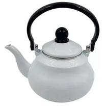 Chaleira Esmaltada 1500ml Branca Cozinha Para Servir Com Tampa Decoração