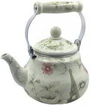 Chaleira Esmaltada 1,5Lts Decorada Alça Porcelana Chaleira Esmaltada 1,5Lts Decorada Alça Porcelana