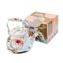 Chaleira Esmaltada 2.5 Litros Charm Retro Elegante Sem Apito decorativa