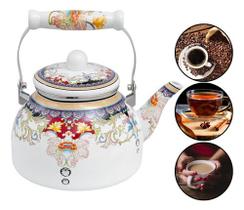 Chaleira Esmaltada 2.5 Litros Charm Sem Apito Fogão Indução Grande Decorativa Bule Porquinho Bico Pescoço de Ganso Inox - Paris Chaleira Esmaltada 2.5 Litros Charm Sem Apito Fogão Indução Grande Decorativa Bule Porquinho Bico Pescoço de Ganso Inox - Paris