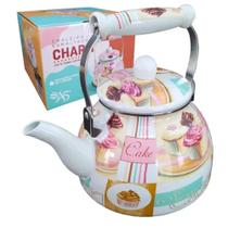 Chaleira Esmaltada Decorada Cupcake Porcelana Indução 2,5 Litros - A5 - 609963911509