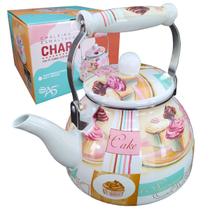 Chaleira Esmaltada Decorada Cupcake Porcelana Indução 2,5 Litros