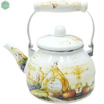 Chaleira Ferro Esmaltado 2,5L Decorada Italy"Indução" - A5