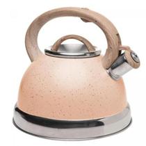 Chaleira Indução com Apito 3L Lyor Granito Bege Alumínio Durável p/ Chá e Café