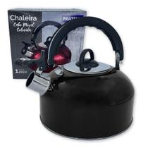 Chaleira Inox 2L Grande com Apito Bico Bule de Café Várias Cores - Fratelli Inox