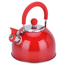 Chaleira Inox Apito 2 Lt Luxo Fogão Indução Gás Vermelha Chaleira Inox Apito 2 Lt Luxo Fogão Indução Gás Vermelha