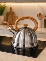 Chaleira Inox Com Alça de Bambu Mimo Style Chaleira Inox Com Alça de Bambu Mimo Style