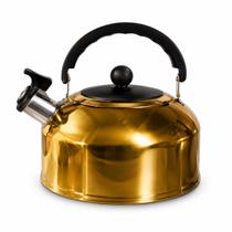 Chaleira Inox Com Apito 2 Litros Colorida Para Fogão Café E Chá Chaleira Inox Com Apito 2 Litros Colorida Para Fogão Café E Chá