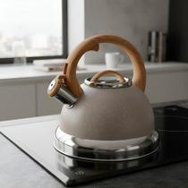 Chaleira Inox Com Apito Brinox Roma 2,7L Indução Cabo Soft Touch Wood Premium Original Com Nota Fiscal