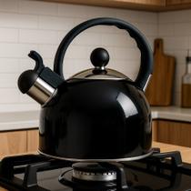 Chaleira Inox com Apito Mimo Style 2 Litros Preta com Aquecimento Rápido Chaleira Inox com Apito Mimo Style 2 Litros Preta com Aquecimento Rápido