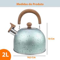 Chaleira Inox com tampa bico de Apito chá café Fogão Gás Elétrico e Indução Ferve Rápido para cozinha