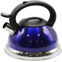 Chaleira Inox Gold 3l Azul Fundo Duplo com Indução e Apito A5 4324-4