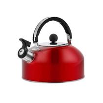 Chaleira Inox Vermelha 2 Litros com Apito - Aço Inox, Alça Chaleira Inox Vermelha 2 Litros com Apito - Aço Inox, Alça