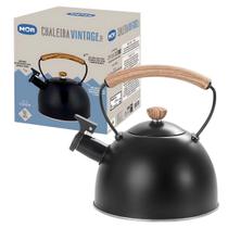 Chaleira Inox Vintage 3L Com Apito Preta 7719 - Mor Chaleira Inox Vintage 3L Com Apito Preta 7719 - Mor