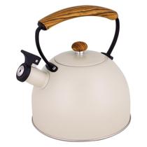 Chaleira Inox Vintage Branca 3 Litros Apito Cabo Madeira Mor Chaleira Inox Vintage Branca 3 Litros Apito Cabo Madeira Mor