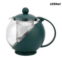 Chaleira Jarra Bule Mesa Cha Infusor Peneira Jarra Vidro e Plastico Moderna 1250ML Preta