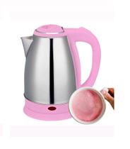 Chaleira Jarra Eletrica 1100w Bak Inox Rosa 1.8l Café Chá - mk