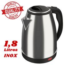 Chaleira Jarra Elétrica 110V 1,8 Litro 1200W Inox Prateada - Unitermi