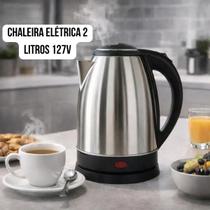 Chaleira Jarra Elétrica 2L Litros 110V 1000w 220V 1500W Inox Desligamento Automático Ferver Água Café Chá Chimarrão Bule Prateado Base Giratória Chaleira Jarra Elétrica 2L Litros 110V 1000w 220V 1500W Inox Desligamento Automático Ferver Água Café Chá Chimarrão Bule Prateado Base Giratória
