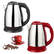 Chaleira jarra Elétrica Bak Inox vermelha 127v 1.8 litros Café Chá