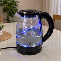 Chaleira Jarra Elétrica De Vidro Cristal Com LED Azul 1,8L Chaleira Jarra Elétrica De Vidro Cristal Com LED Azul 1,8L