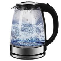 Chaleira Jarra Elétrica De Vidro Cristal LED Azul 1,8 Litros