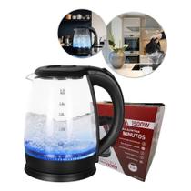 Chaleira Jarra Elétrica Vidro 2,2 Litros Potente 127v/220v Led Desliga Automático Medidor Mede Água