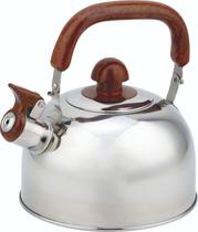 Chaleira mundiart inox basic 2 lt com apito cabo marrom Chaleira mundiart inox basic 2 lt com apito cabo marrom