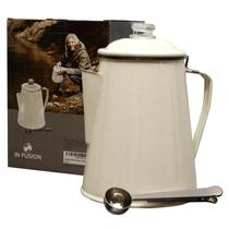 Chaleira para Camping IN FUSION 12 Xícaras Revestimento de Esmalte Tampa de Vidro