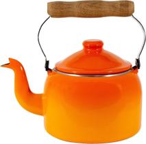Chaleira Tradicional 16 Esmaltada Laranja Degradê 1800 ml - Ewel, Linha Mãe Ágata