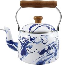 Chaleira Tradicional 16 Esmaltada Marmorizada Azul - 1800 ml - Ewel