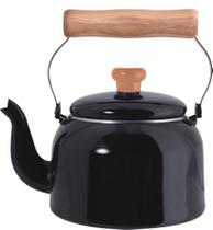 Chaleira Tradicional Aço Esmaltado 16 1,8 litros Preto Mãe Ágata Ewel