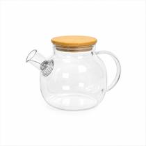 Chaleira Vidro Borossilicato 1 Litro com Tampa Bambu Infusor para Fogão a Gás Casart Chaleira Vidro Borossilicato 1 Litro com Tampa Bambu Infusor para Fogão a Gás Casart