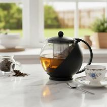 Chaleira Vidro Borossilicato 750ml Infusor Inox Filtro Chá