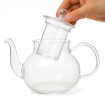 Chaleira Vidro Borossilicato Grande 600ml E Infusor Chá Café