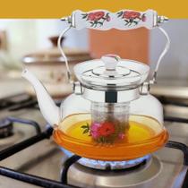 Chaleira Vidro Chá Café Água Fogão Com Infusor Inox Café - L Home