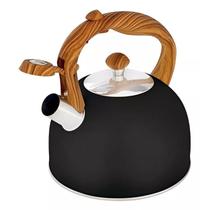 Chaleira Wood 2,5 Litros Retro Aço Inox Com Apito Mor Chaleira Wood 2,5 Litros Retro Aço Inox Com Apito Mor