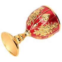 Chalice Zerodis Gold, flor retrô em relevo, liga de zinco, 10 cm