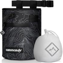 Chalk Bag SURVIVOR Mapa topográfico icônico com bola de giz Chalk Bag SURVIVOR Mapa topográfico icônico com bola de giz
