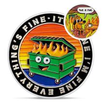 Challenge Coin IELCJJ Colorful Dumpster Fire Isso é bom Challenge Coin IELCJJ Colorful Dumpster Fire Isso é bom