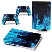 (Chama Azul) Ps5 Adesivo Vinil Skin Wrap Capa decalcal para os controladores do console Playstation 5 (Chama Azul) Ps5 Adesivo Vinil Skin Wrap Capa decalcal para os controladores do console Playstation 5