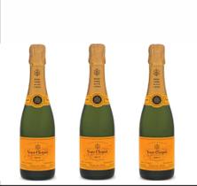 CHAMPAGNE VEUVE CLICQUOT BRUT 375ML C/ 3 Unidades CHAMPAGNE VEUVE CLICQUOT BRUT 375ML C/ 3 Unidades