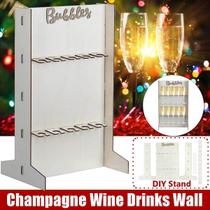 Champagne Wine Drinks Wall Mount Prateleira Madeira Elogio